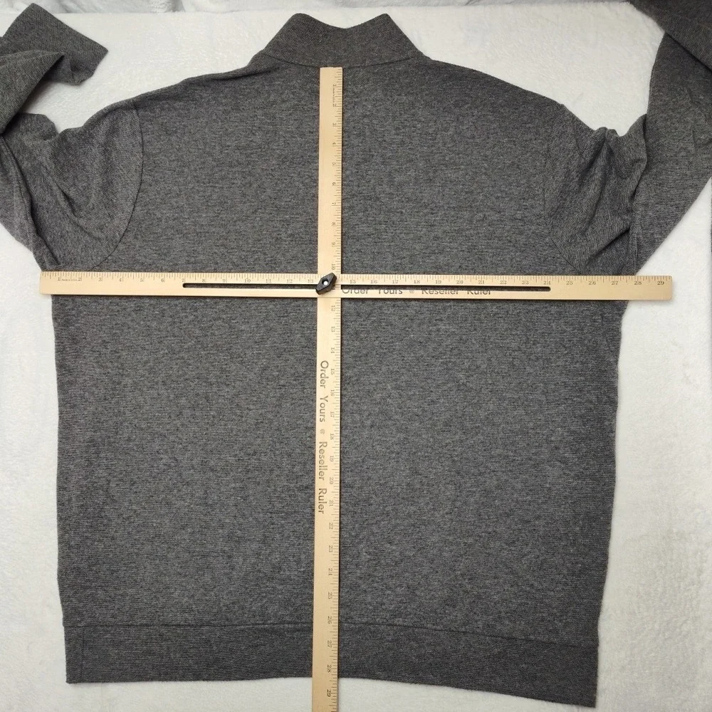 Polo Ralph Lauren Sweatshirt Mens XL Gray Mock Neck 1/4 Zip‎ Pullover Logo Work